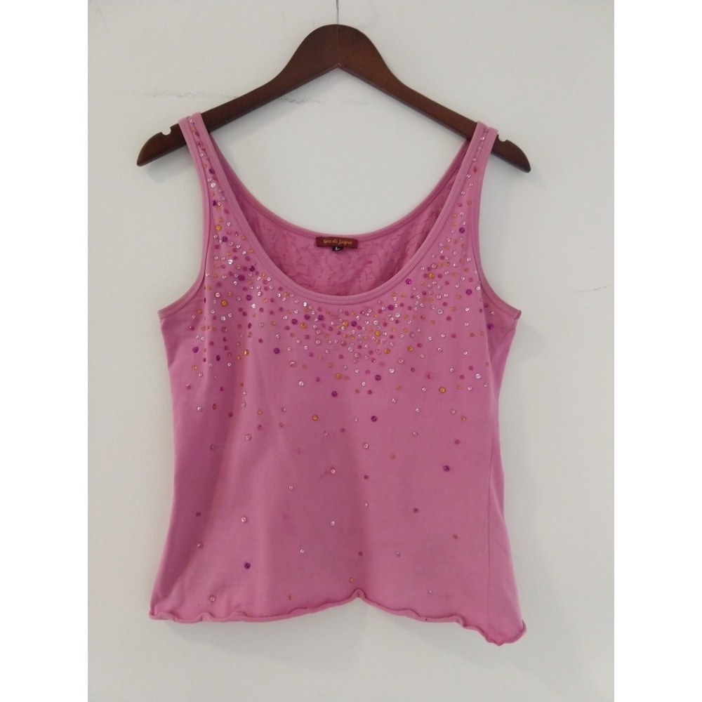 Sete di Jaipur sequin fuchsia tank top